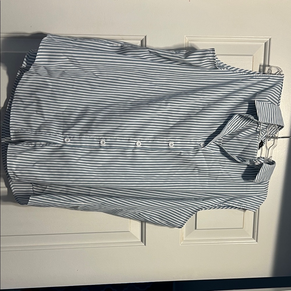 Classic Blue-White Striped Women’s Button-Down Shirt